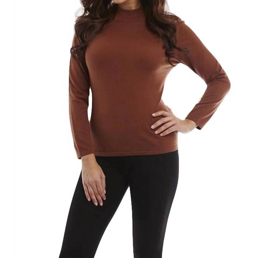 NEW ANGEL long sleeve mock neck pullover in mocha